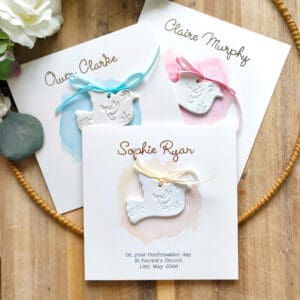 Confirmation Card with Clay Decoration, Personalised & Custom Made