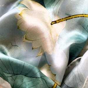 Luxury-Irish-Silk-Scarf- Waterlily